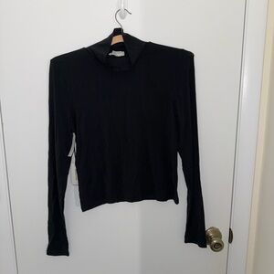 Aritzia Black Long Sleeve Everyday MockNeck - Black - Size M
